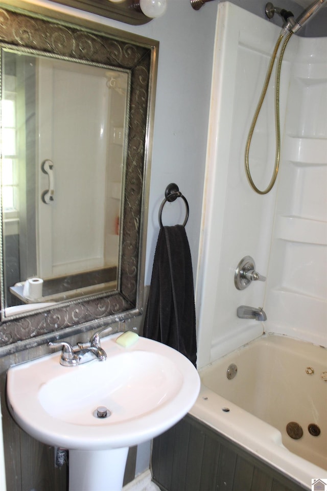 4045 Husband Rd, Paducah, KY 42003 - bathroom with a combined bath / shower with jetted tub and a sink