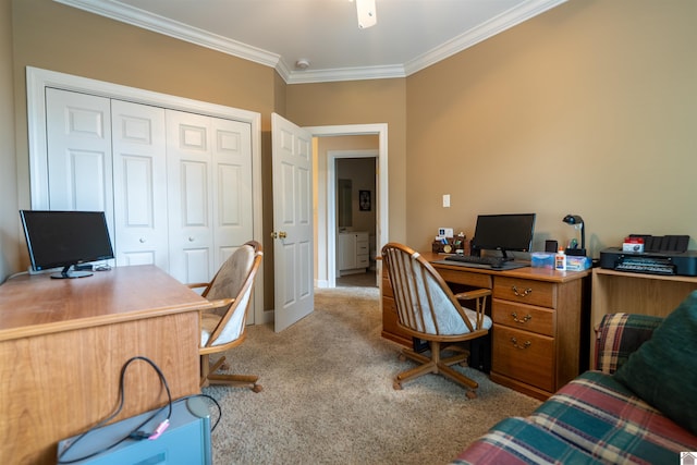 2492 Lakewood Dr, Paducah, KY 42003 - office with crown molding, carpet floors, and baseboards