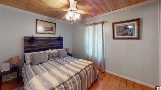 144 Canton Heights 2 Cir, Cadiz, KY 42211 - bedroom with wooden ceiling, light wood-style flooring, baseboards, and ceiling fan