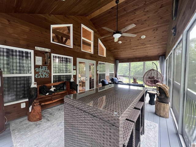 144 Canton Heights 2 Cir, Cadiz, KY 42211 - sunroom with ceiling fan and french doors
