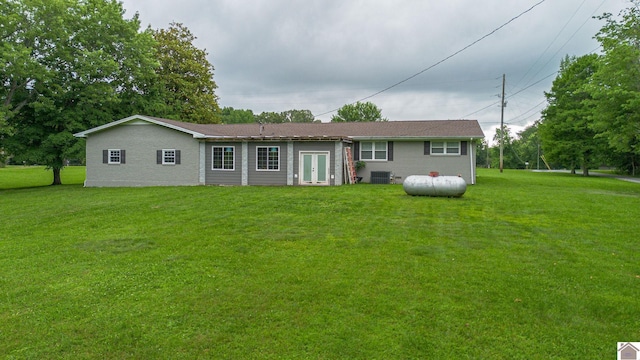 3561 Beal, Hardin, KY 42048 - ranch-style house featuring a front lawn and french doors