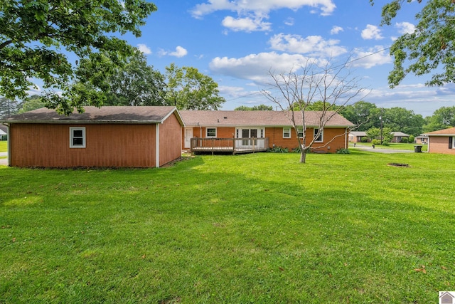 200 Millbrooke Dr, Hopkinsville, KY 42240 - rear view of house featuring a wooden deck and a yard
