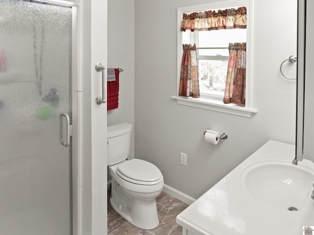 2488 Cypress Trl, New Concord, KY 42076 - bathroom featuring marble finish floors, a shower stall, and vanity