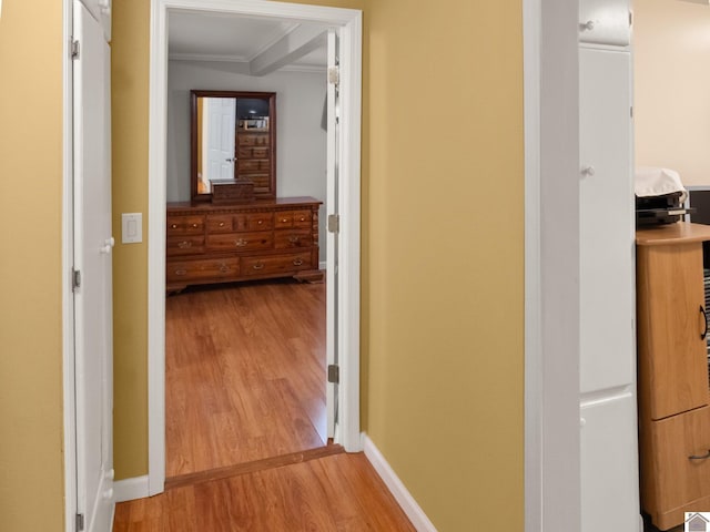 2488 Cypress Trl, New Concord, KY 42076 - hallway with ornamental molding and light wood finished floors