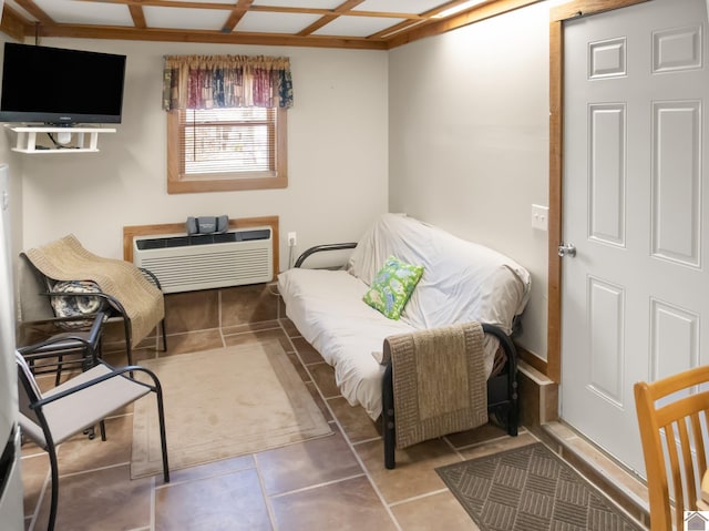 2488 Cypress Trl, New Concord, KY 42076 - sitting room with an AC wall unit and tile patterned flooring