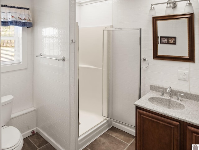 2488 Cypress Trl, New Concord, KY 42076 - bathroom featuring tile patterned flooring, a stall shower, and vanity