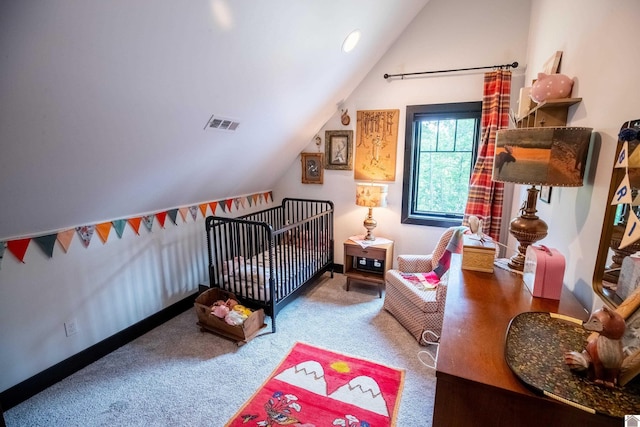3431 Irvin Cobb Rd, Murray, KY 42071 - bedroom featuring lofted ceiling and carpet