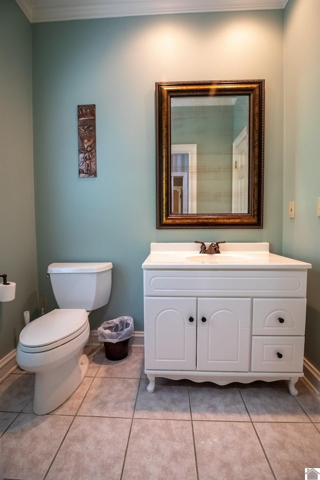 129 Wayne Cir, New Concord, KY 42076 - bathroom with vanity, ornamental molding, and tile patterned flooring