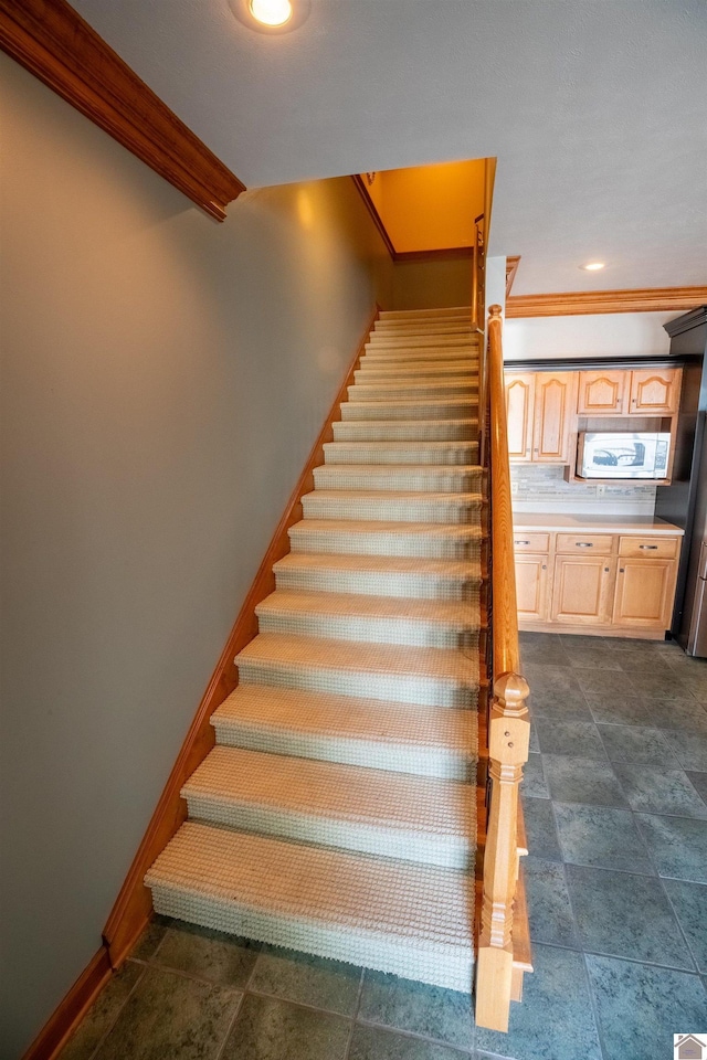 129 Wayne Cir, New Concord, KY 42076 - stairs with stone finish flooring