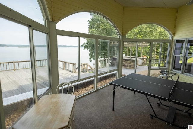 129 Wayne Cir, New Concord, KY 42076 - sunroom featuring a water view