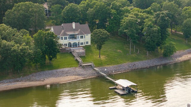 129 Wayne Cir, New Concord, KY 42076 - view from above of property featuring a large body of water