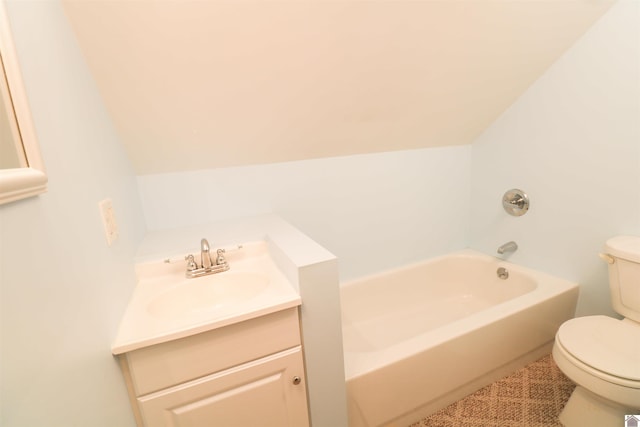 2567 Clay St, Paducah, KY 42001 - full bathroom featuring a bath, vanity, and vaulted ceiling