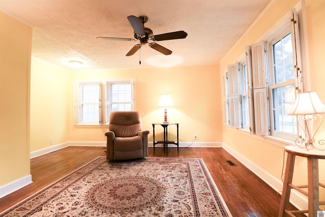 2567 Clay St, Paducah, KY 42001 - living area featuring wood finished floors, plenty of natural light, and ceiling fan