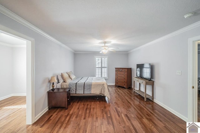 1530 Holt Rd, Paducah, KY 42001 - bedroom with wood finished floors, ornamental molding, and a ceiling fan