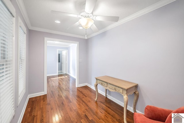 1530 Holt Rd, Paducah, KY 42001 - hallway with wood finished floors, recessed lighting, and crown molding