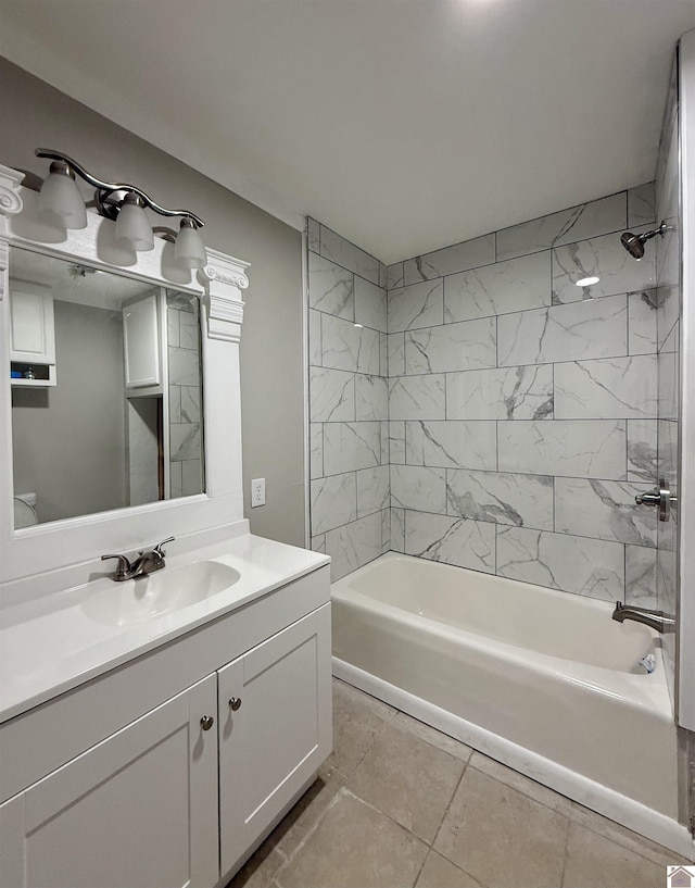 403 N 19th St, Paducah, KY 42001 - bathroom with vanity, tub / shower combination, and tile patterned flooring