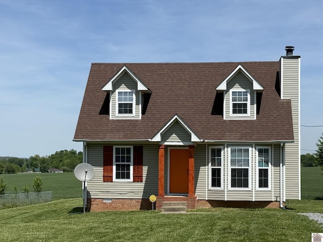 2042 Carneal Ln, Oak Grove, KY 42262 - new england style home with a front yard, a chimney, roof with shingles, and entry steps