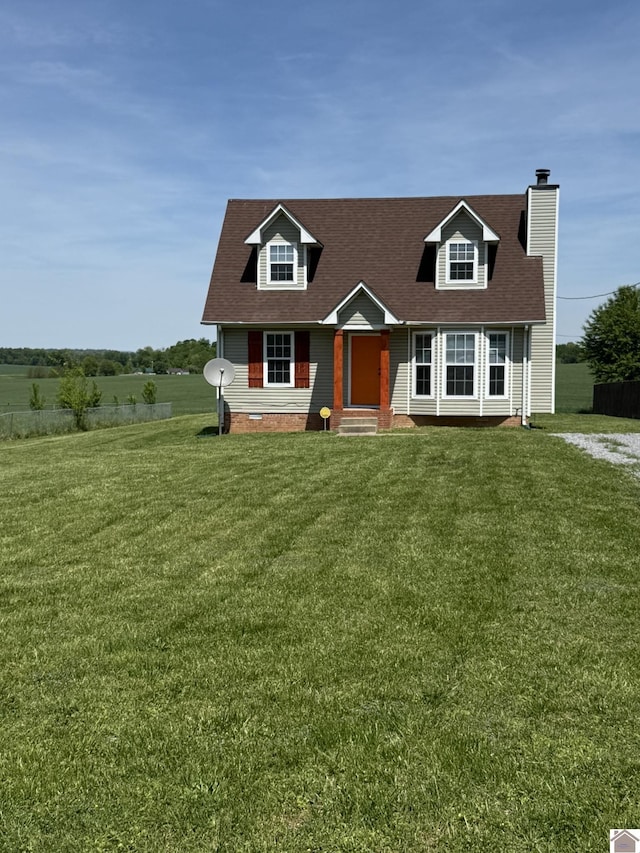 2042 Carneal Ln, Oak Grove, KY 42262 - cape cod-style house featuring a chimney, a front lawn, and a shingled roof