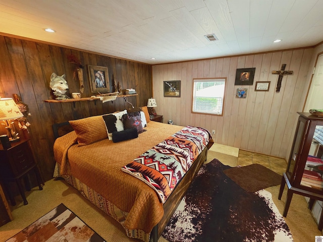 1040 Shine Ln, Cadiz, KY 42211 - bedroom featuring wood walls and recessed lighting
