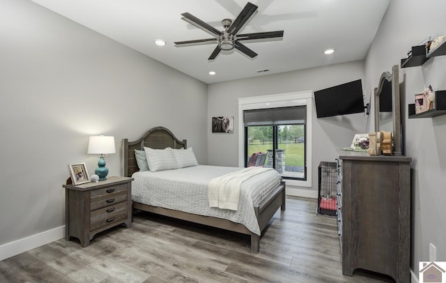 1 Logan Trl, Murray, KY 42071 - bedroom with wood finished floors, recessed lighting, and ceiling fan