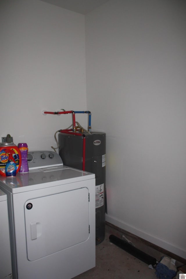 779 State Route 564, Mayfield, KY 42066 - laundry area featuring independent washer and dryer and water heater