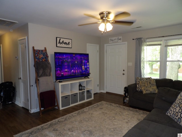 719 Elder St, Calvert City, KY 42029 - living room with wood finished floors and a ceiling fan