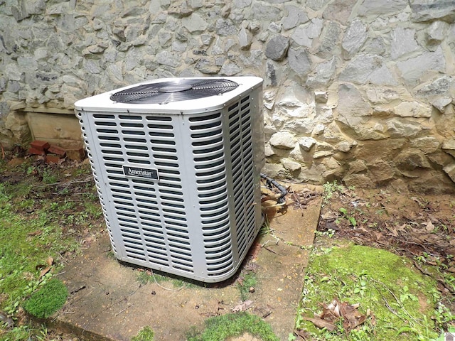 150 Sills Ln, Benton, KY 42025 - exterior view of a central air condition unit and stone siding