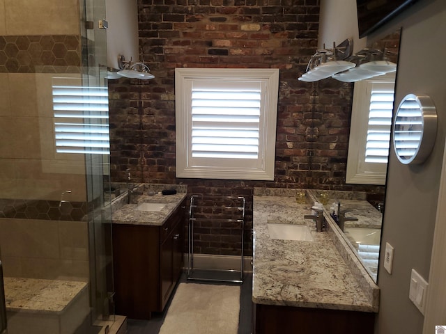 117 N 2nd, Paducah, KY 42001 - bathroom with vanity, plenty of natural light, and a stall shower