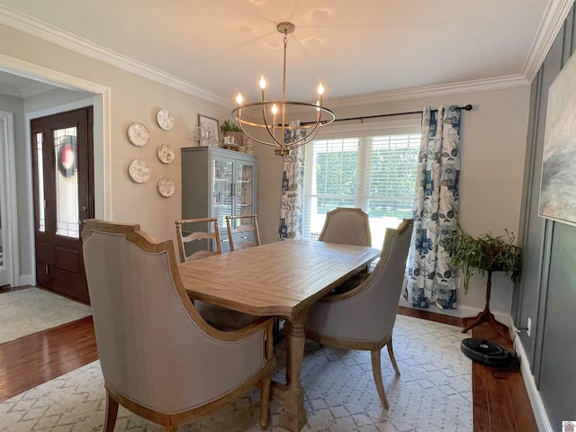 1514 Martin Chapel, Murray, KY 42071 - dining room featuring a chandelier, wood finished floors, and ornamental molding