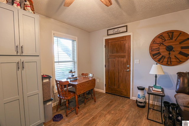 1715 State Route 80 W, Arlington, KY 42021 - office area with wood finished floors, a textured ceiling, and a ceiling fan