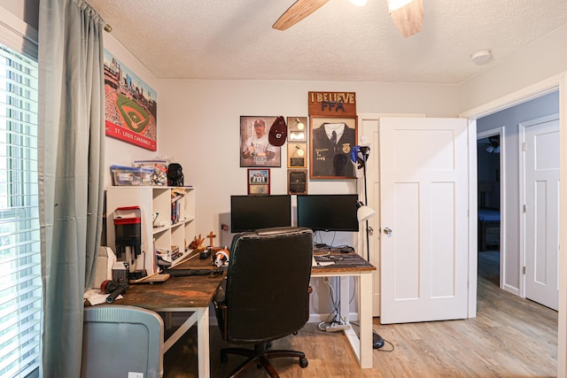 1715 State Route 80 W, Arlington, KY 42021 - office space featuring light wood finished floors, ceiling fan, and a textured ceiling