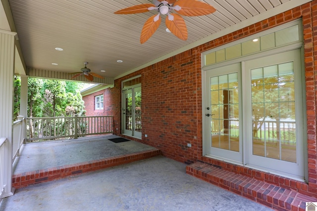 329 Royal Park Dr, Calvert City, KY 42029 - porch featuring a ceiling fan and french doors