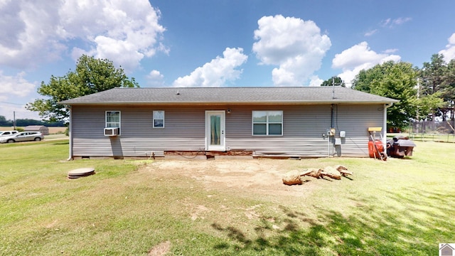 233 Bendefield Ln, Farmington, KY 42040 - back of property with a yard, crawl space, and cooling unit