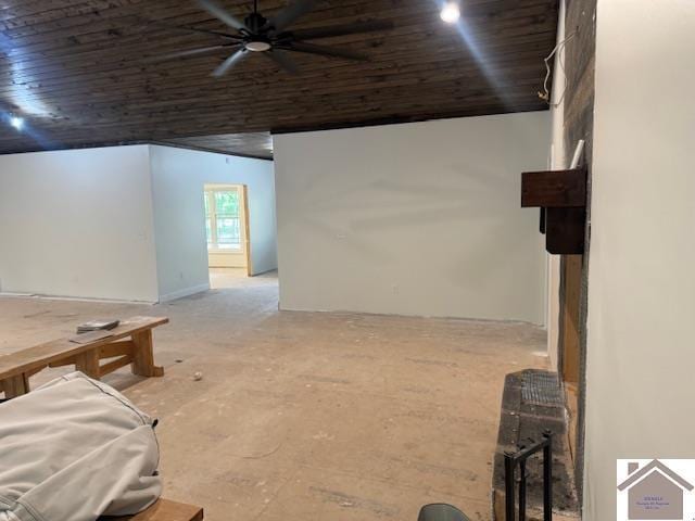 104 Water District Rd, Cadiz, KY 42211 - below grade area featuring ceiling fan and wood ceiling