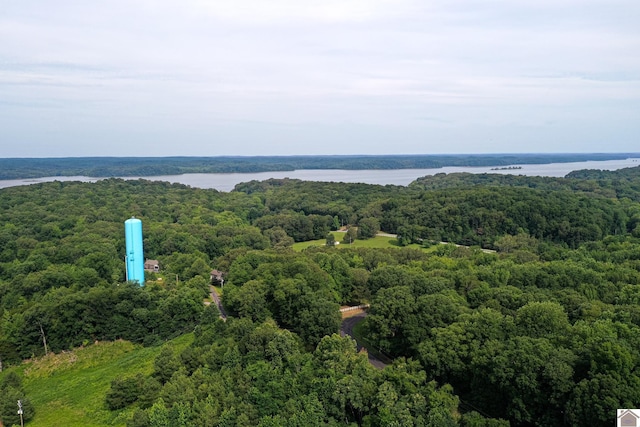 104 Water District Rd, Cadiz, KY 42211 - drone / aerial view of a heavily wooded area and a nearby body of water