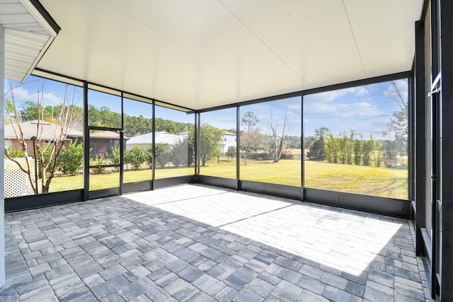 view of unfurnished sunroom