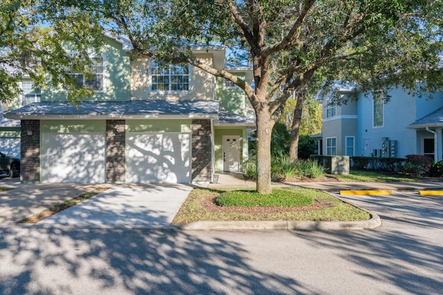 view of front of house with a garage