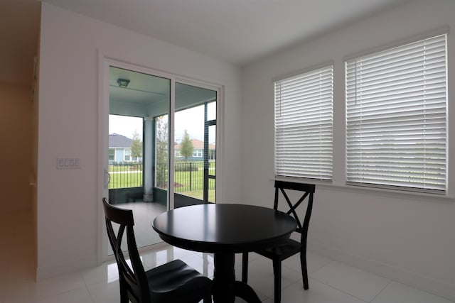 view of tiled dining area