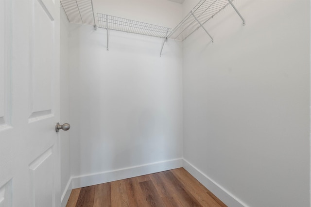 spacious closet with wood finished floors