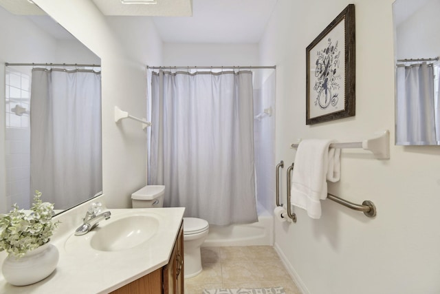 581 Boxwood Pl, Saint Augustine, FL 32086 - bathroom with vanity, tile patterned floors, and shower / bath combination with curtain