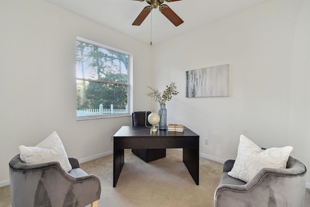 581 Boxwood Pl, Saint Augustine, FL 32086 - office featuring ceiling fan and light carpet