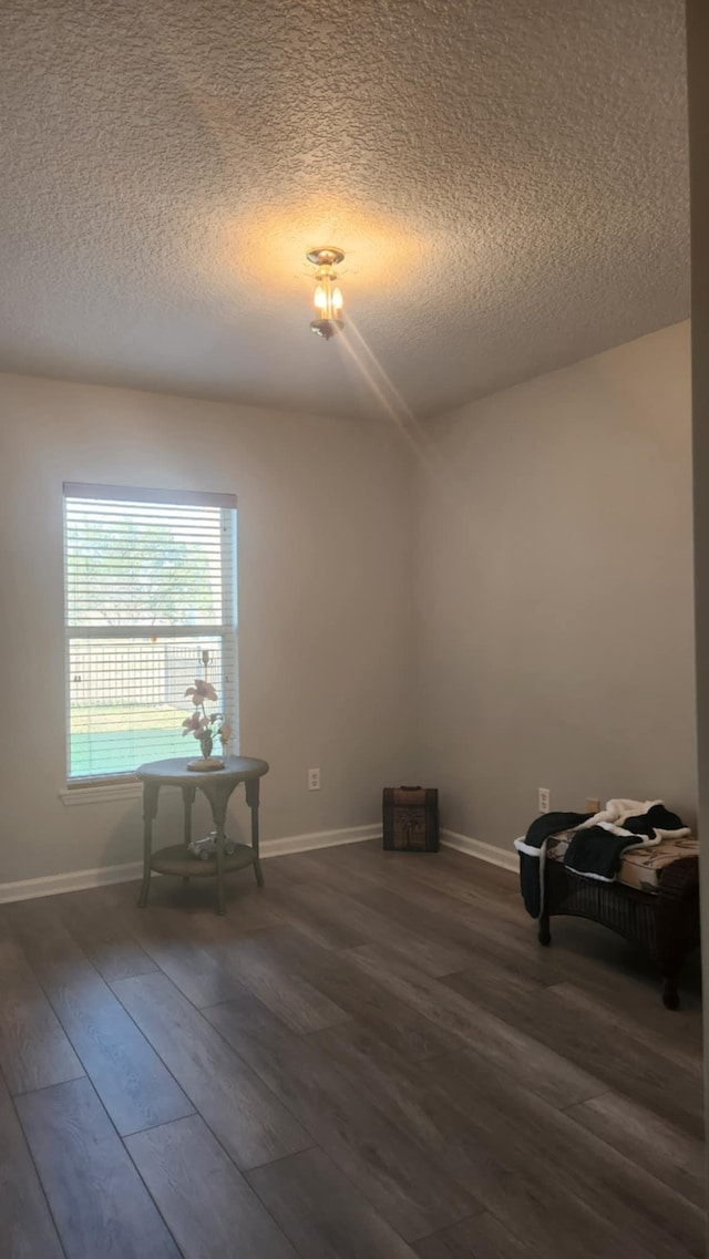 708 Blackmoor Gate Ln, Saint Augustine, FL 32084 - misc room with dark wood-style flooring, a textured ceiling, and baseboards