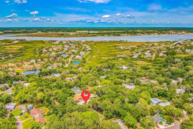19 Casanova Rd, Saint Augustine, FL 32080 - aerial overview of property's location featuring a large body of water and nearby suburban area