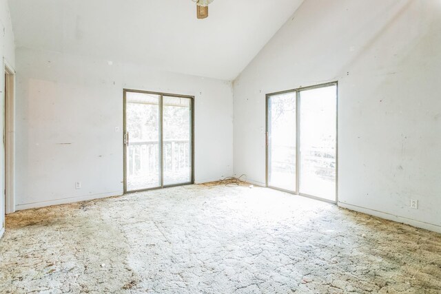 19 Casanova Rd, Saint Augustine, FL 32080 - carpeted spare room featuring lofted ceiling and plenty of natural light