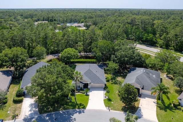 bird's eye view of a heavily wooded area