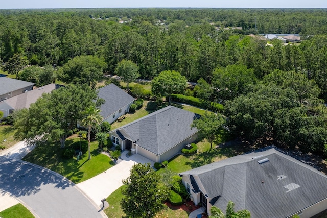 aerial view of a heavily wooded area