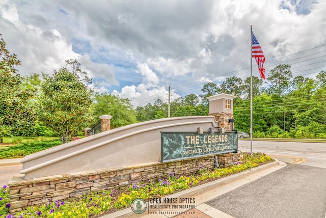 view of community sign