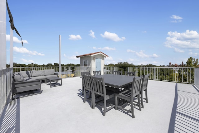 view of patio / terrace featuring an outdoor living space