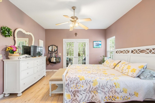 1440 Corunna St, Saint Augustine, FL 32080 - bedroom featuring light wood finished floors, a ceiling fan, and access to outside