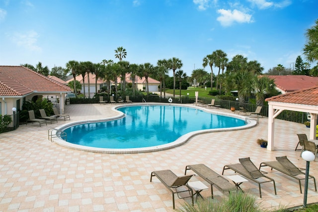 view of pool with a patio area